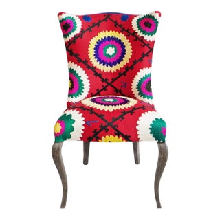 Vintage Suzani Upholstered Accent Chair For Sale