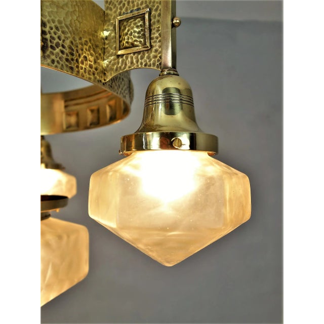 Antique Art Nouveau Ceiling Lamp For Sale - Image 6 of 12