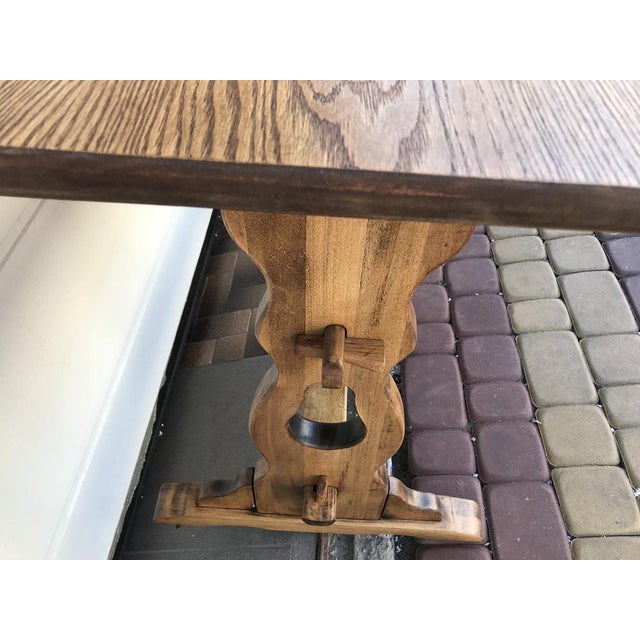 1980s Oak Veneer and OSB Dining Table, 1970s For Sale - Image 5 of 18