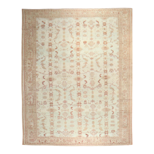 Oversize Antique Zabihi Collection Turkish Oushak Light Blue Decorative Rug