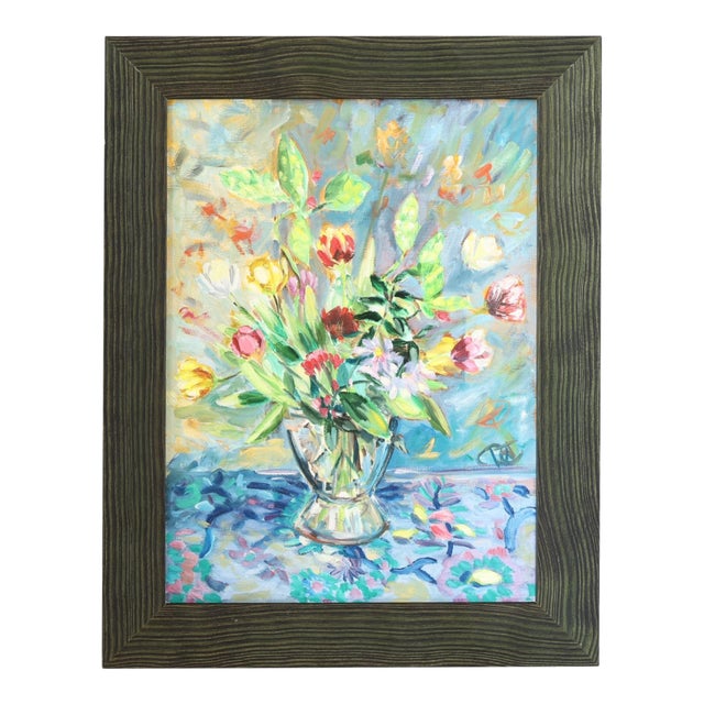 French Floral Still Life Painting For Sale
