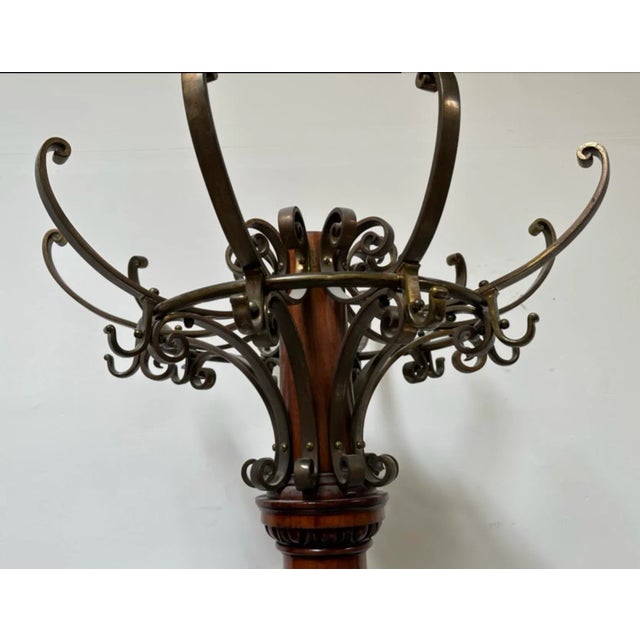 1900 - 1909 Antique Mahogany Carved Wooden Claw Footed Coat Rack From Mission Inn in Riverside For Sale - Image 5 of 10