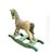 1990s Vintage Solid Wood Carved Pastel Colored Decorative Rocking Horse Decor Statue For Sale - Image 5 of 8