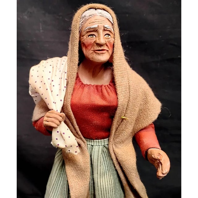 Figurative Vintage Pair of French Santons d'Art Clay Figurines | Lise Berger Marseille - Signed For Sale - Image 3 of 11