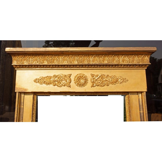 Antique French empire giltwood pier mirror. Circa 1820. Presented by Joseph Dasta Antiques.