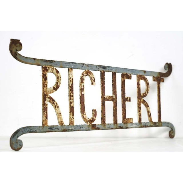 Imported from Belgium, this sign was originally attached to a door or window advertising the company name. Good condition...