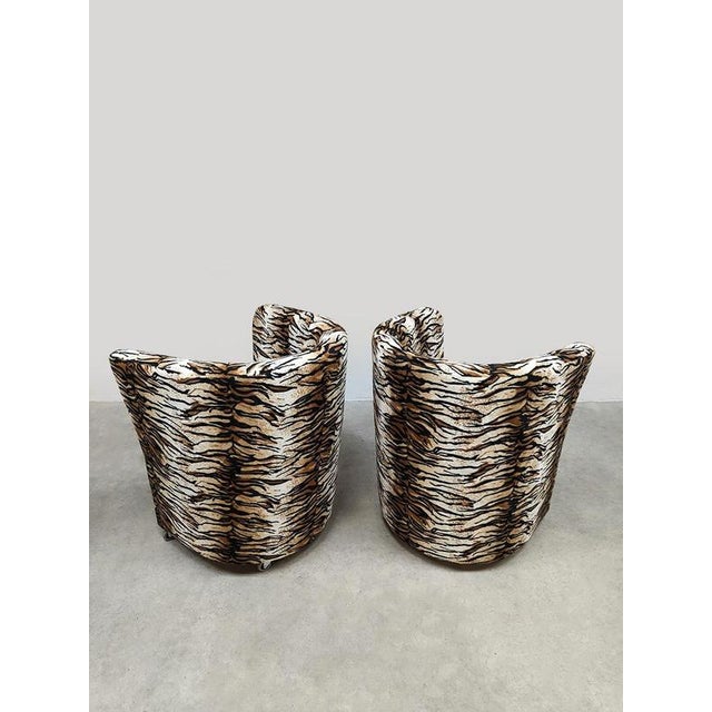 Vintage Lounge Chairs with Tiger Print, 1990s, Set of 2 For Sale - Image 4 of 6