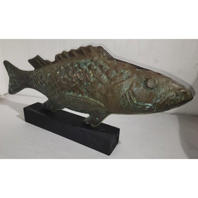 Rustic Early 20Thc Full Body Fish Weather Vane For Sale - Image 3 of 5