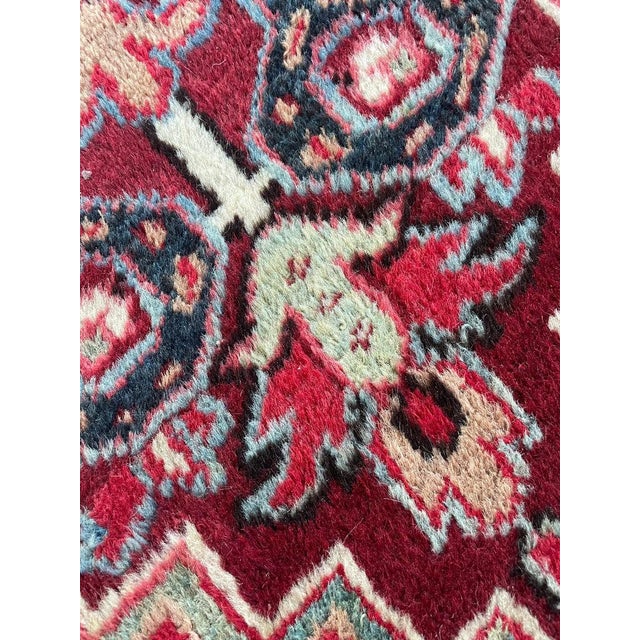 Antique Rich Heriz Full Pile Pastel Greens Rug 9 x 11.8 For Sale - Image 10 of 15
