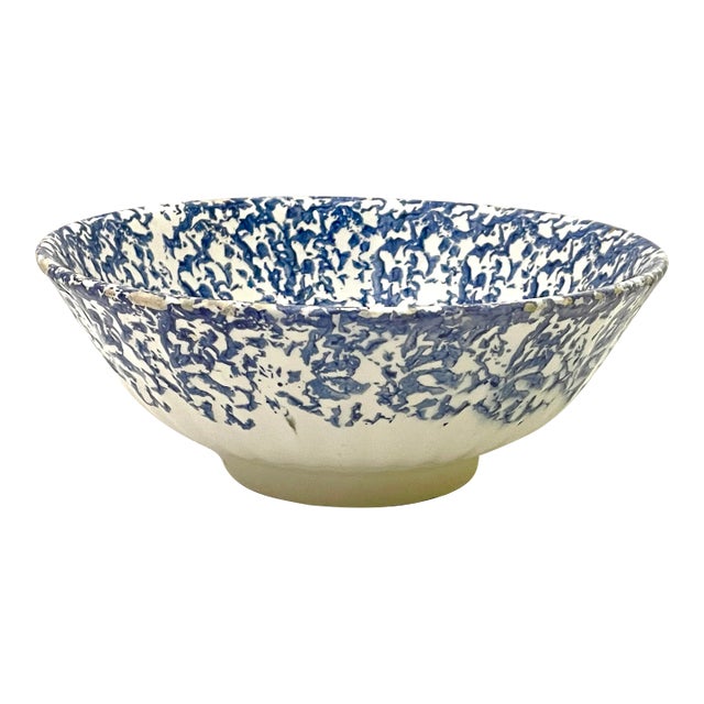 Antique Italian Pottery Blue White Bowl For Sale