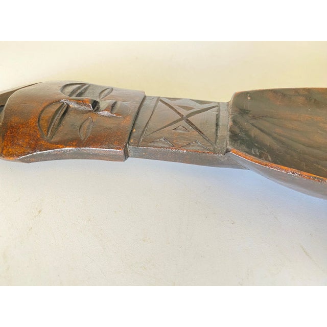 Brown Vide Poche Head of Woman Sculpture in Wood, 1960s For Sale - Image 8 of 10