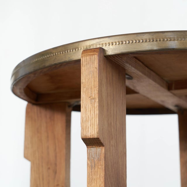 Art Deco Orientalist Gueridon Table with Embossed Brass Top, 1930s For Sale - Image 10 of 12