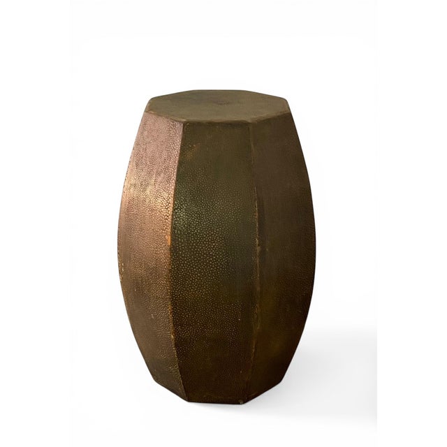 Early 20th Century Chinese Shagreen Patterned Stool For Sale - Image 9 of 10