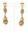 Frank Hess for MIriam Haskell Gold Dangle Clip on Earrings 1990's, A Pair For Sale