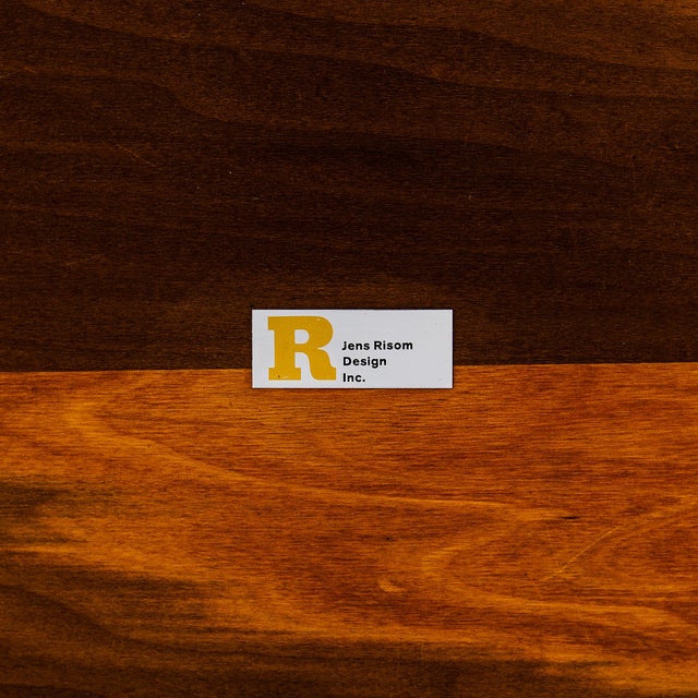 Brown 1970s Restored Mid Century Walnut & Steel Dining Table by Risom Design For Sale - Image 8 of 12