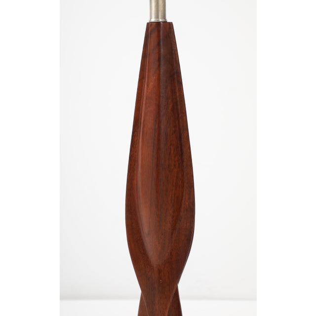1960's Mid-Century Modern Chrome and Walnut Table Lamps by Laurel For Sale - Image 9 of 10