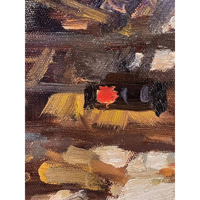 Beneath the El 1 by Jim Beckner | Oil on canvas board City street scene under an elevated train. For Sale - Image 4 of 4