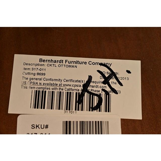 Bernhardt Tufted Leather Chesterfield Cocktail Ottoman For Sale - Image 10 of 11