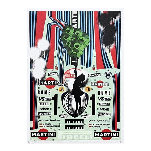 Death Nyc - Girl With Murakami Green Balloon and Martini - Limited Edition With Certificate For Sale