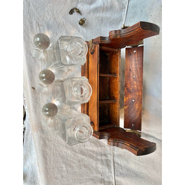 Early 20th Century English Oak Three Decanter Tantalus For Sale - Image 12 of 12