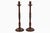 1920s Antique Tall Mahogany Turned and Carved Candlesticks, a Pair For Sale - Image 5 of 7