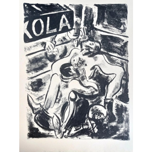 Jean Gabriel Daragnès, Lovers of Montmartre, 1946, Original Lithograph For Sale - Image 3 of 3