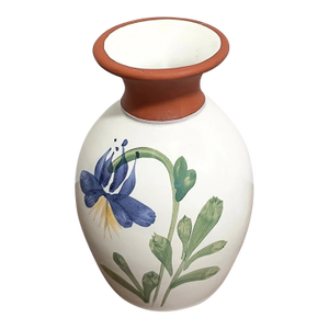 Vitage Emerson Creek Pottery - Painted Iris, Ceramic & Terracotta, Bud Vase