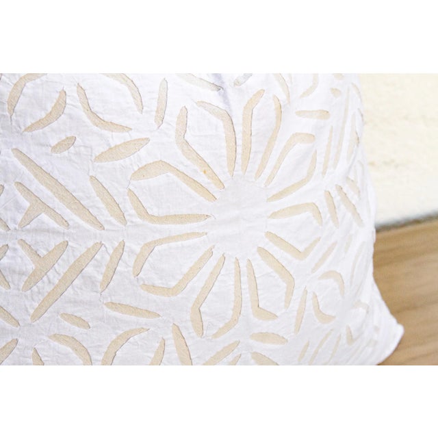 1990s Ivory Flora, Pair of Appliqué Pillow Covers For Sale - Image 5 of 7