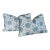 Lee Jofa Indiennes Floral Lumbars in Delft With Blue Cord For Sale