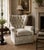 Hollywood Regency Hi BackTufted Wingback Swivel Chair For Sale - Image 3 of 4