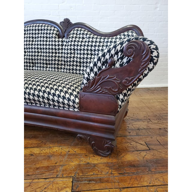Antique Victorian Black and White Sofa Houndstooth Print Couch Chairish