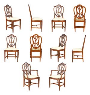 Contemporary Sweet Heart Chair Grande, Set of Ten