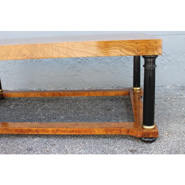 1960s Large Burl Amboyna "Baker Badge" Coffee Table For Sale - Image 5 of 13