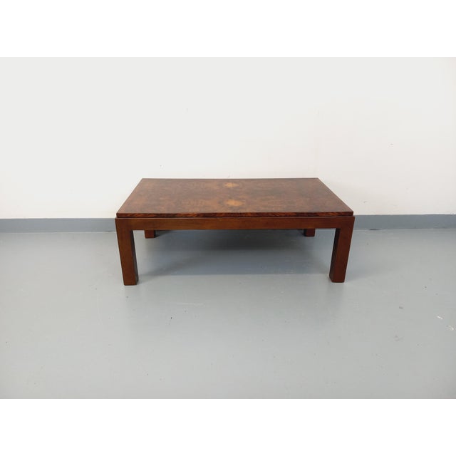 Vintage Rectangular Coffee Table in Elm and Burl, 1970s For Sale - Image 4 of 18