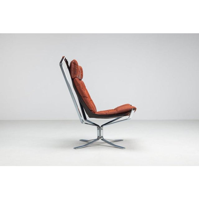 Falcon Lounge Chair Leather and Metal by Sigurd Ressell for Vatne Møbler, 1970 For Sale - Image 6 of 17