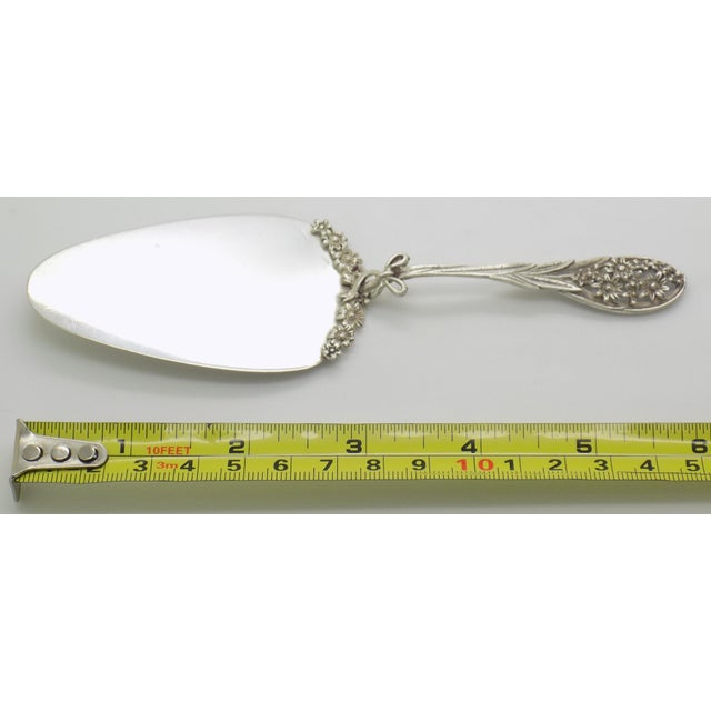 Vintage Italian Handmade Silver Mini Cake Sweet Server Daisy Flower Motif For Sale - Image 10 of 10