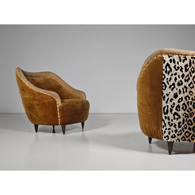 Set of Mid-Century Modern Lounge Chairs in the style of Gio Ponti, Italy, 1950s For Sale - Image 13 of 15