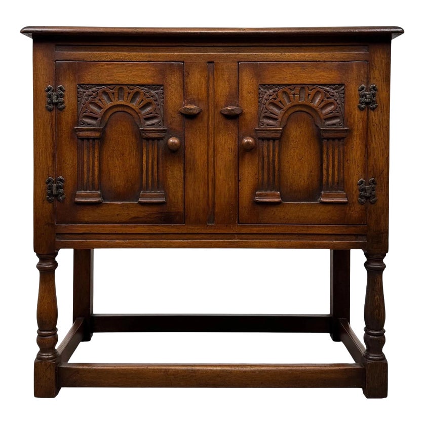 20th Century Oak Cupboard with Compact Proportions | Chairish
