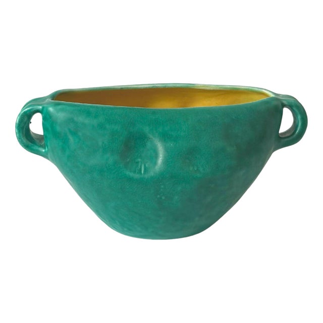 Arts and Crafts Green Glazed Model 1616 Planter from Bretby, England, 1930s For Sale