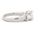 Contemporary Vintage Three-Stone Princess Cut Diamond Ring, 14k White Gold, 1.75 Carats, Size 4.5 For Sale - Image 3 of 11