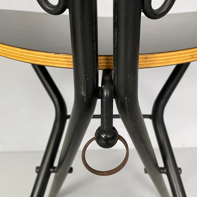 Italian Modern Black Wood and Metal Folding Chair, 1980s For Sale - Image 14 of 18