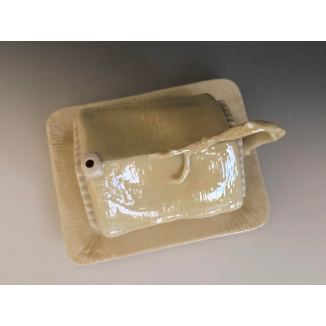 1960s Vintage Belleek Ireland Country Cottage Covered Butter Dish Third