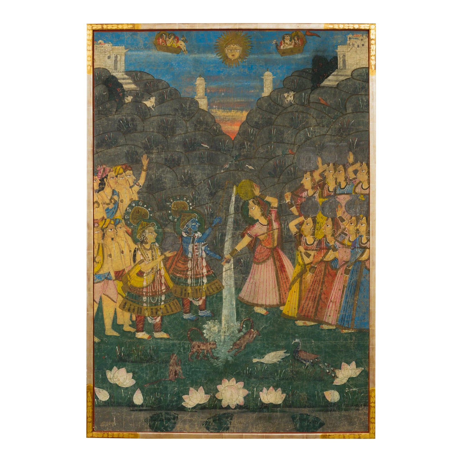 19th Century Indian Pichhwai Silk Painting Of Krishna And Gopis Chairish Pichhwais are devotional paintings that celebrate different tales from the life of lord krishna. 19th century indian pichhwai silk painting of krishna and gopis