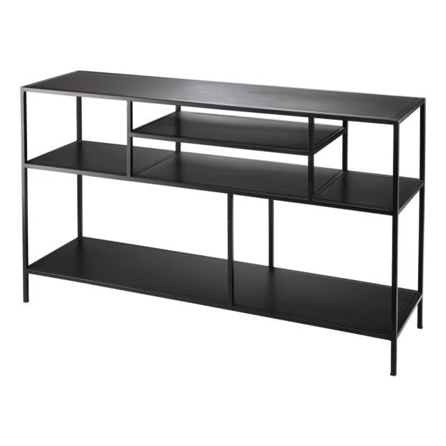 Jamie Young Element Shelved Console Iron Table For Sale