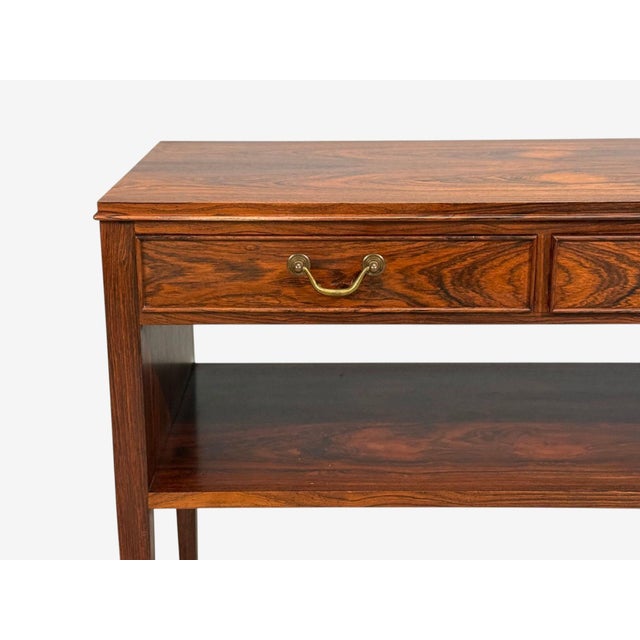 Danish Modern, Small Console or Cabinet, Rosewood, Brass, Denmark, 1950s For Sale - Image 9 of 14