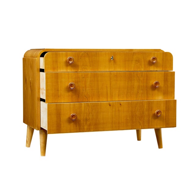 1940s Mid-Century Swedish Elm Chest of Drawers, 1940s For Sale - Image 5 of 10
