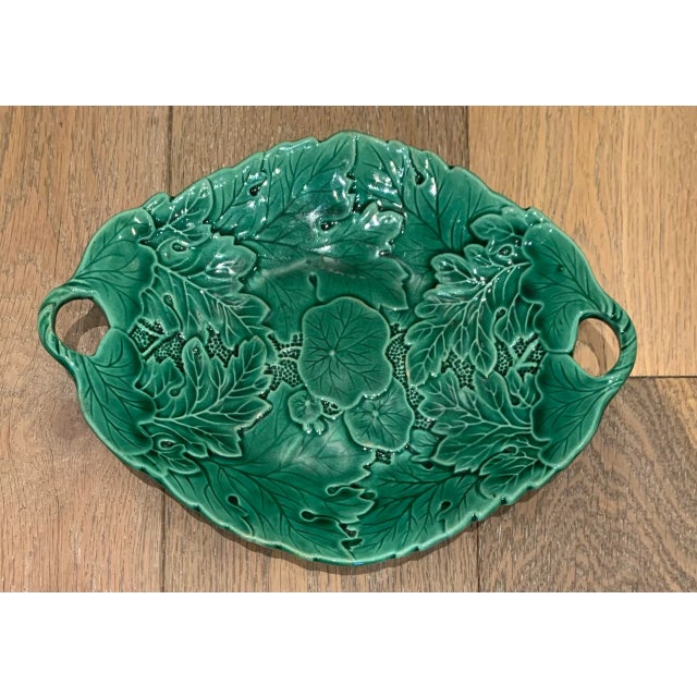 Green 1980s Italian Majolica Serving Platter For Sale - Image 8 of 8