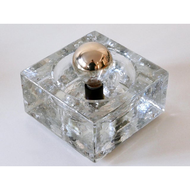Hand-Blown Ice-Glass Cube Sconces by Müller & Zimmer, Germany, 1970s, Set of 3 For Sale - Image 10 of 18
