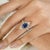 Art Deco Style Blue Sapphire Diamonds Wedding Ring in 18k White Gold for Women featuring natural sapphire of 1.37 carats...