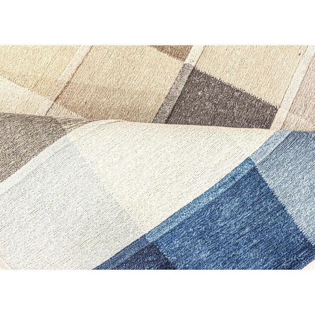 Contemporary Handmade Multicolored Rug by Doris Leslie Blau Size: 5'10" × 8'10" (177 × 269 cm) Color: Beige, Blue, Brown,...